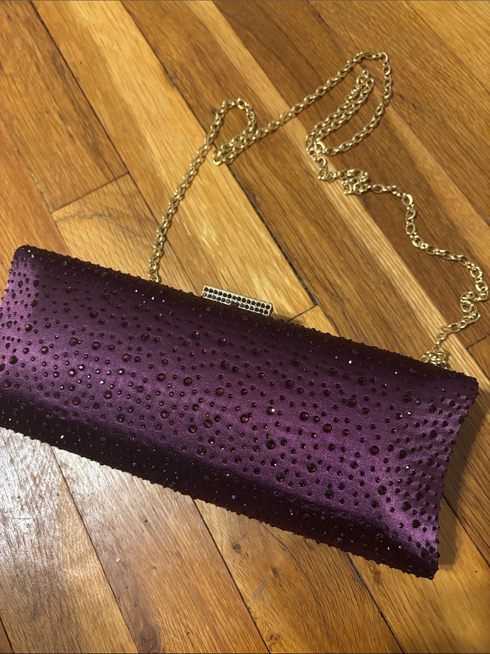 Purple Clutch Crossbody Evening Purse Bag - Picture 2 of 8